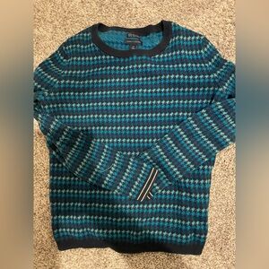 Blue and turquoise Houndstooth Sweater